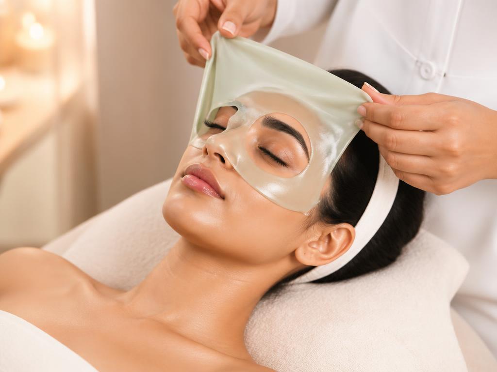 Algae peel-off mask lifted from the face in one piece