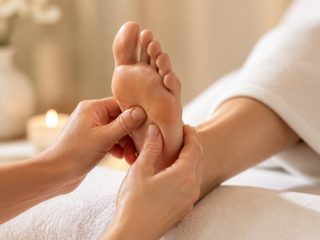 Reflexology pressure-point foot massage